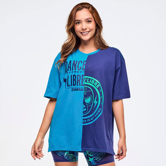 Zumba Libre Men's Oversized Two-Tone Crew Neck Tee