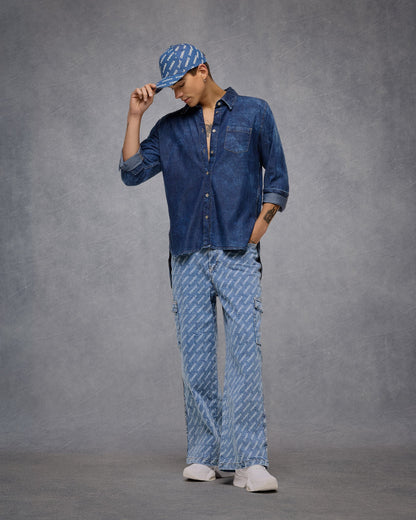 Blue Jean High Low Button Down
