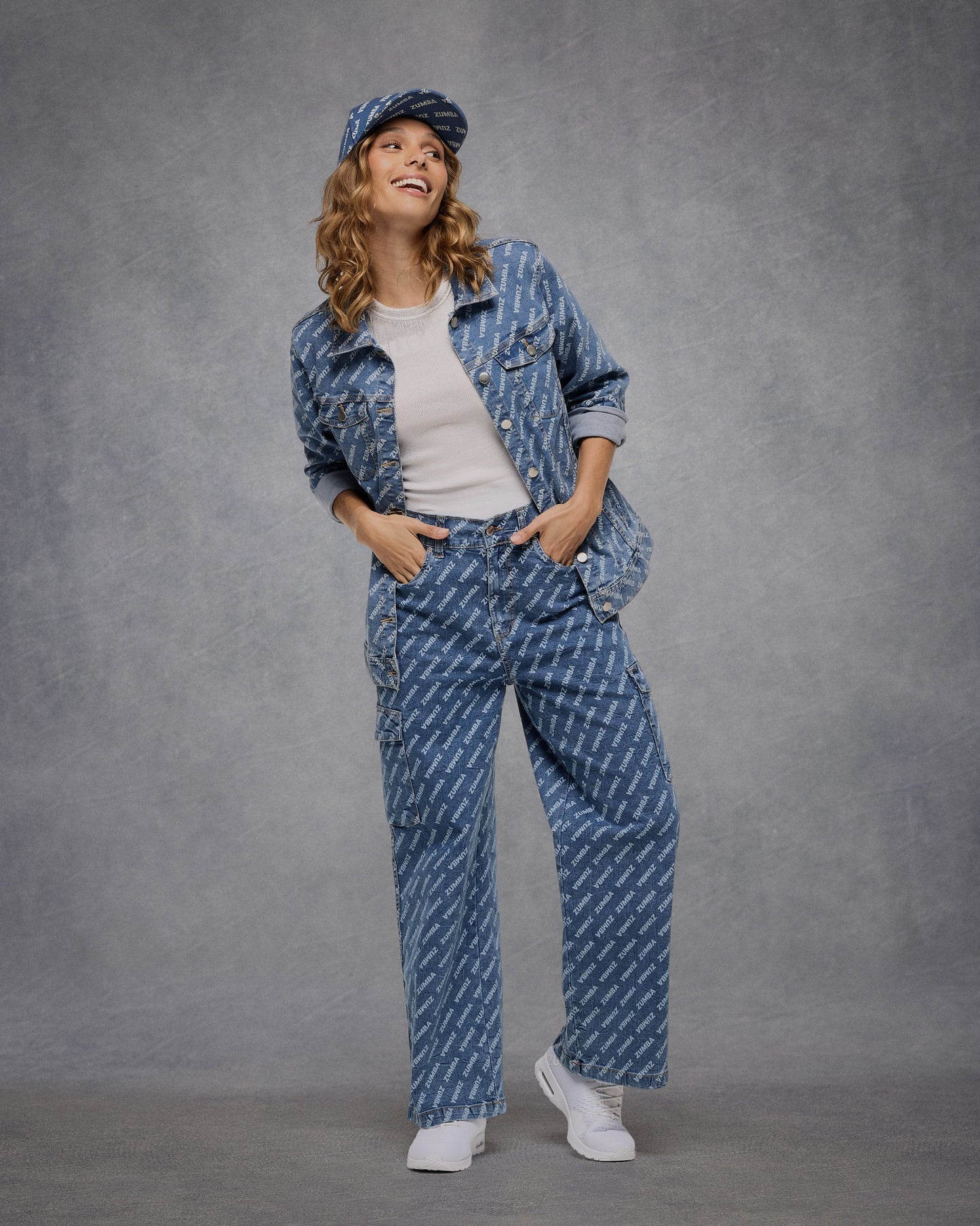 Blue Jean Baggy Denim Cargo Pants