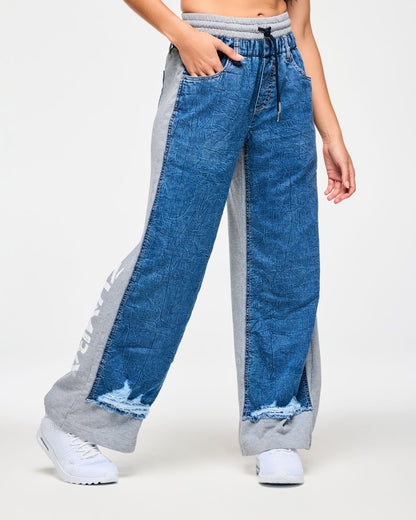 Blue Jean Denim Sweatpants