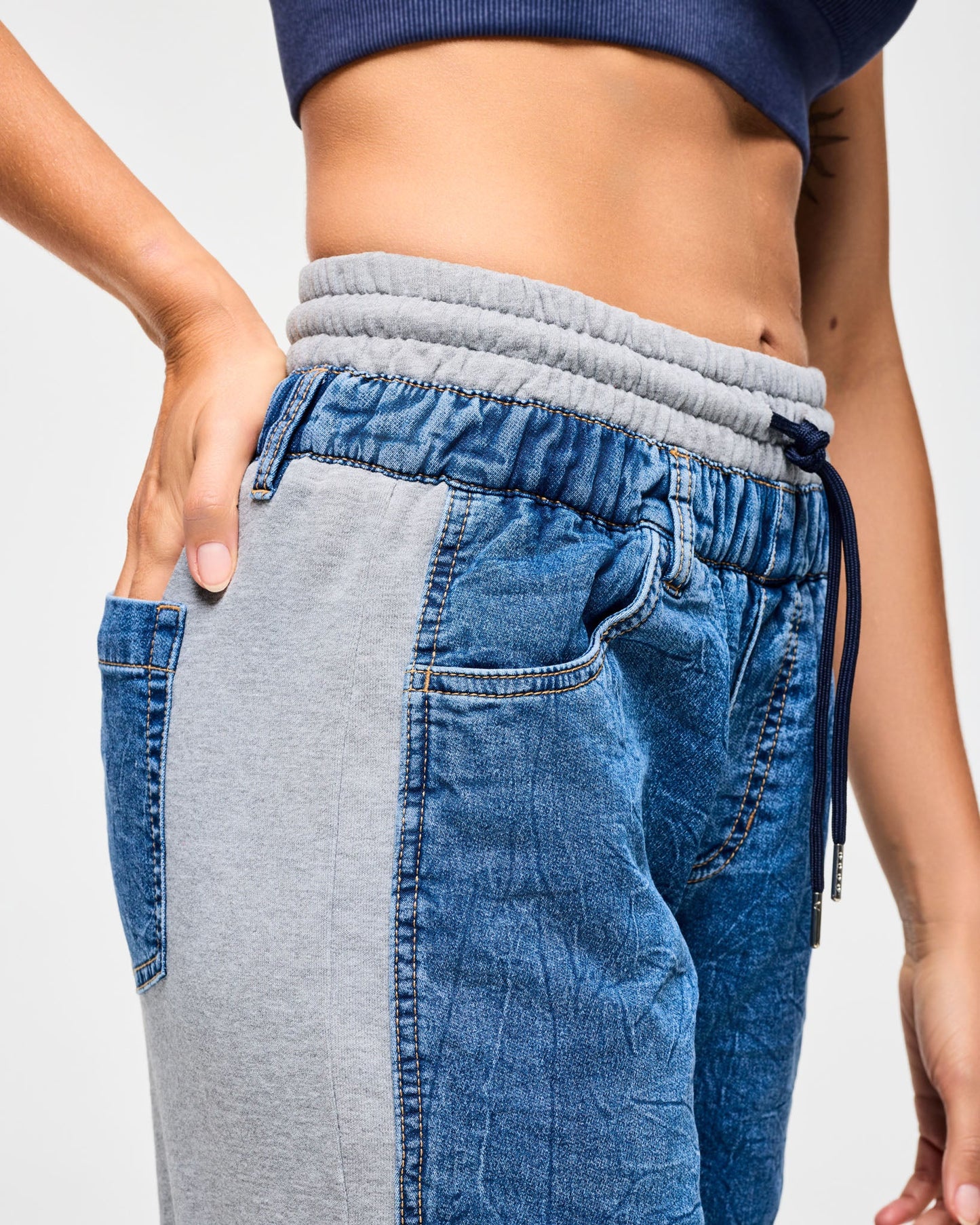 Blue Jean Denim Sweatpants