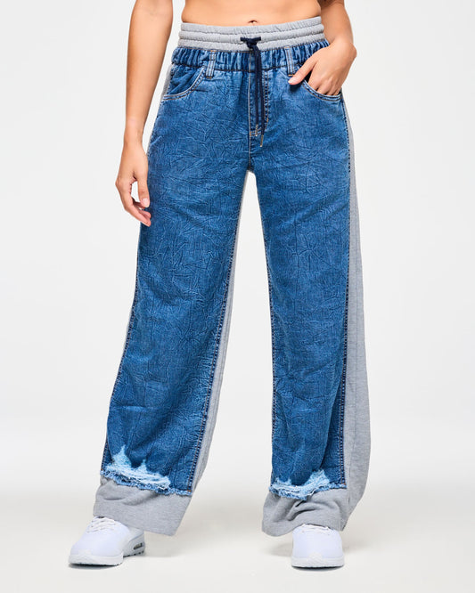 Blue Jean Denim Sweatpants