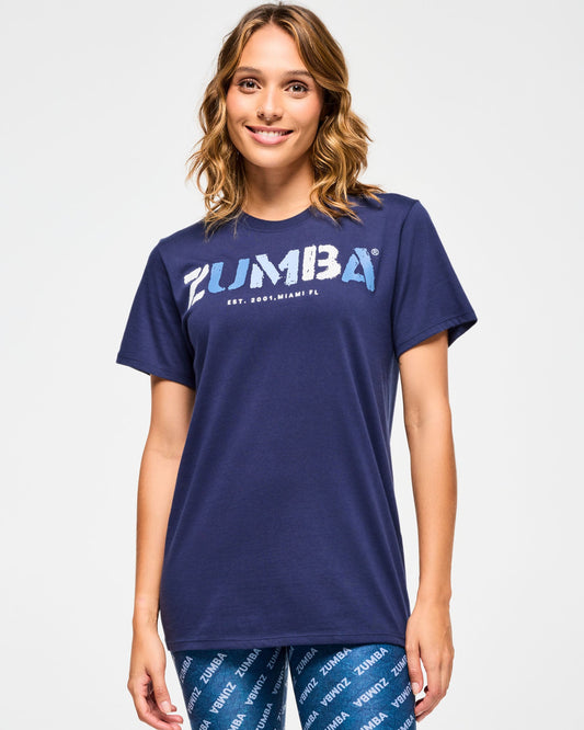 Kaos Leher Kru Jeans Biru - Indigo