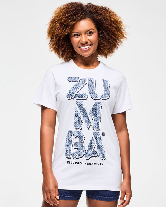Kaos Leher Kru Jeans Biru