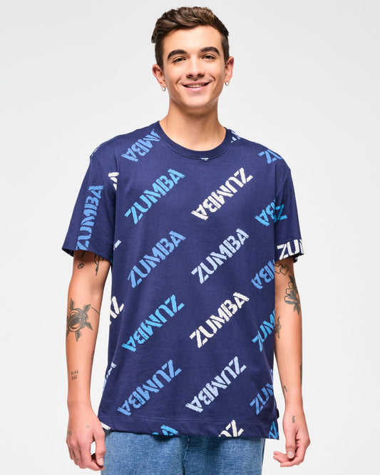 Atasan Leher Kru Ukuran Besar Jeans Biru