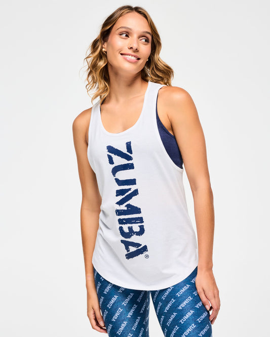 Tank Top Leher Terbuka Pria Blue Jean