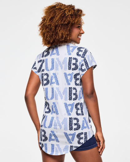 Kaos Pria Blue Jean dengan Ujung Bulat