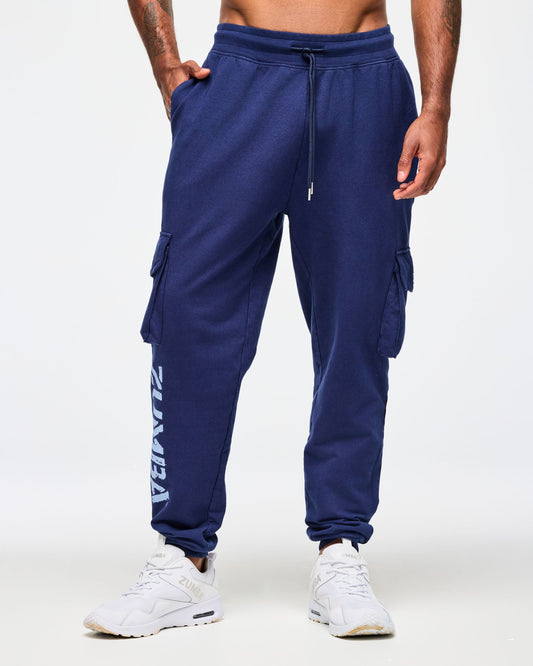 Blue Jean Men's Knit Denim Cargo Pants