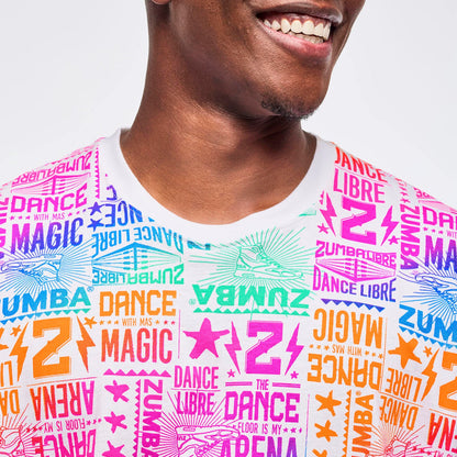 Zumba Libre Crew Neck Tee - White/Pink