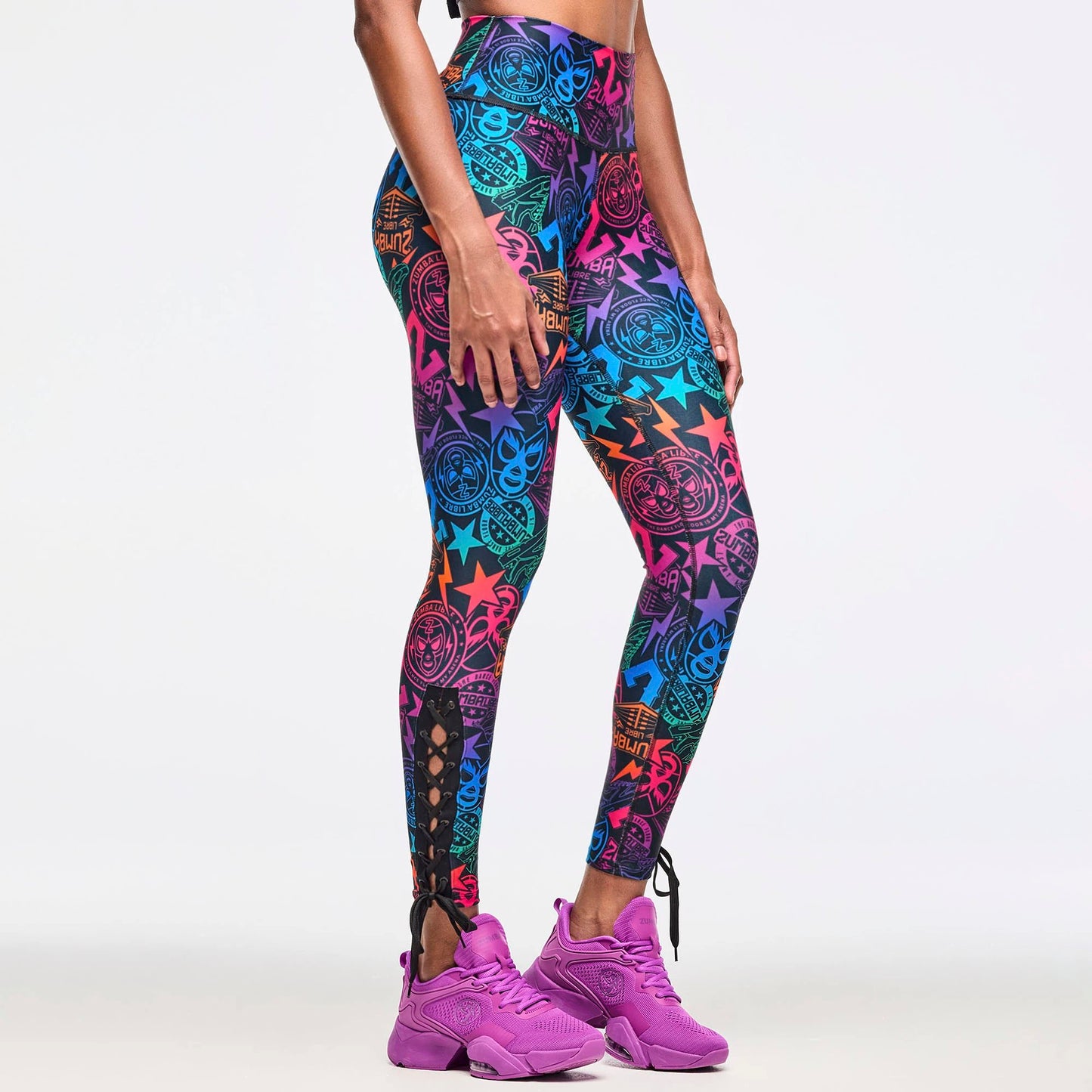 Zumba Libre High Waisted Ankle Legging With Lace Up Details